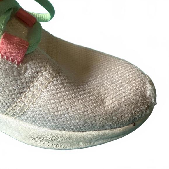 adidas Cloudfoam kids sneakers white mesh pastel lace-up size 11K - Picture 7 of 9